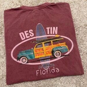 Vintage Miami Apparel Long Sleeve Destin T-Shirt | Burgundy | Medium
